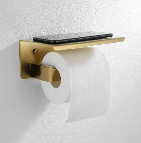 GLAM arany színű polcos fali wc papír tartó - Design webshop